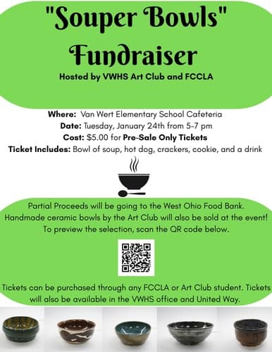 “Souper Bowl” Fundraiser for VWHS Art Club & FCCLA