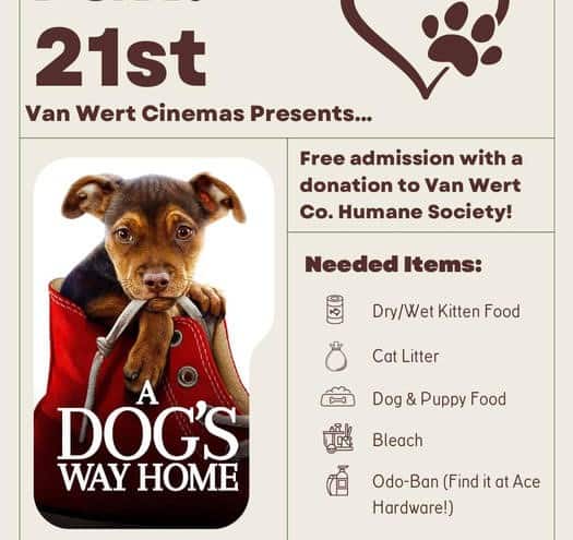 Van Wert Animal Shelter/Van Wert Cinema Fundraiser