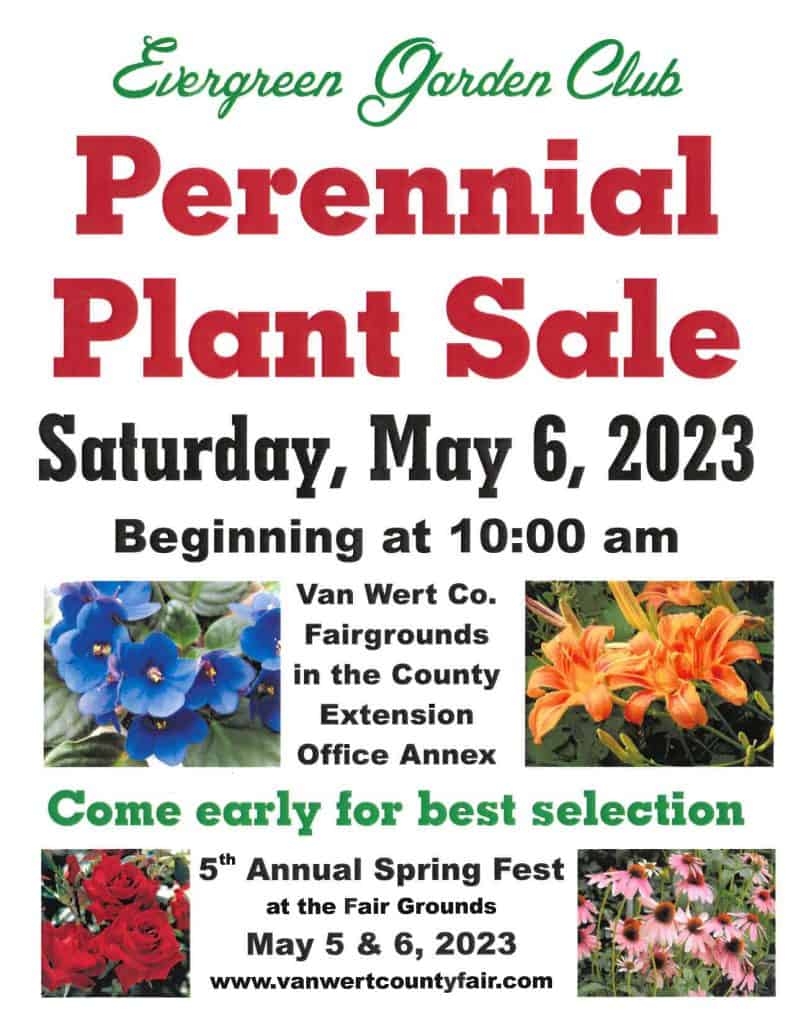 Evergreen Garden Club Perennial Plant Sale Visit Van Wert