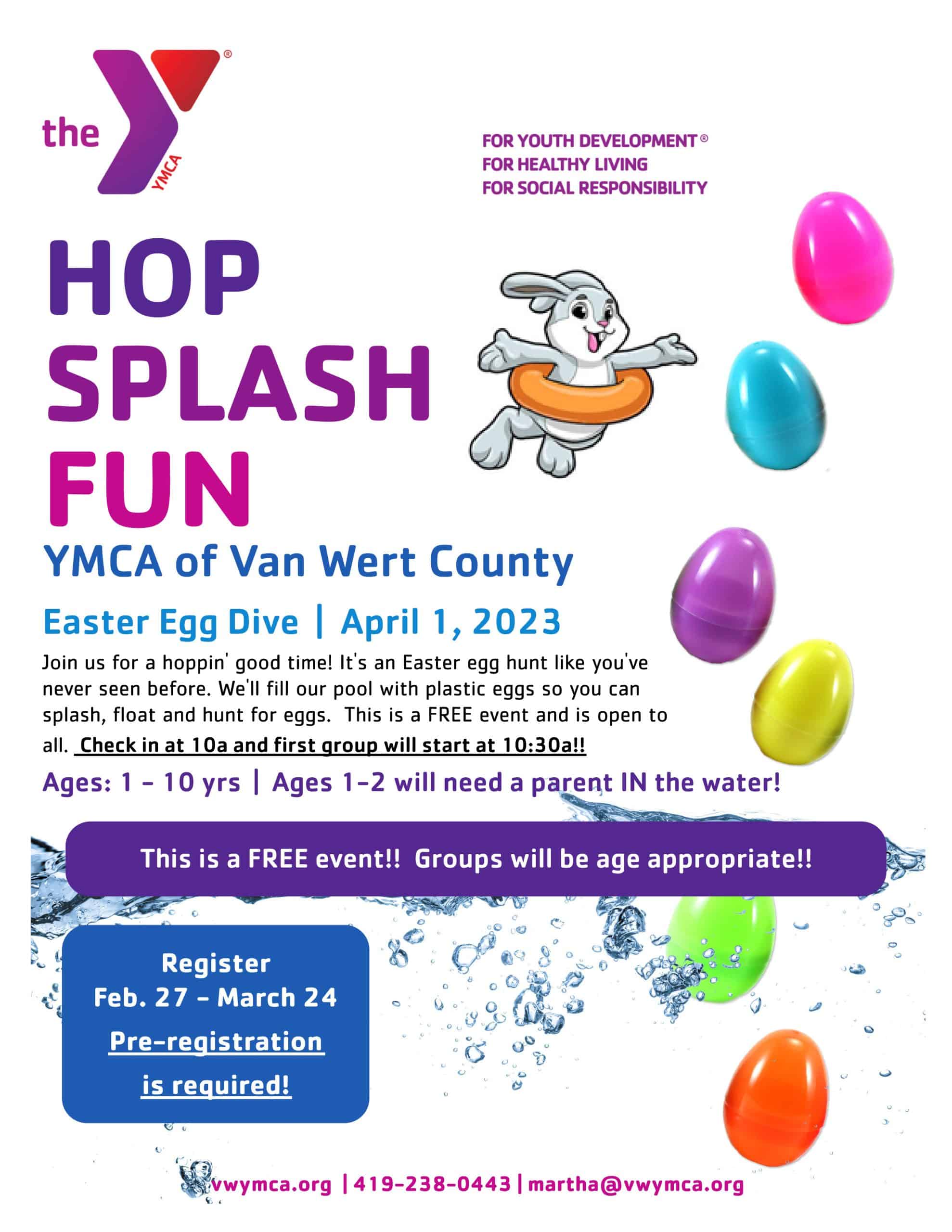 YMCA Hop Splash & Fun Easter Egg Dive