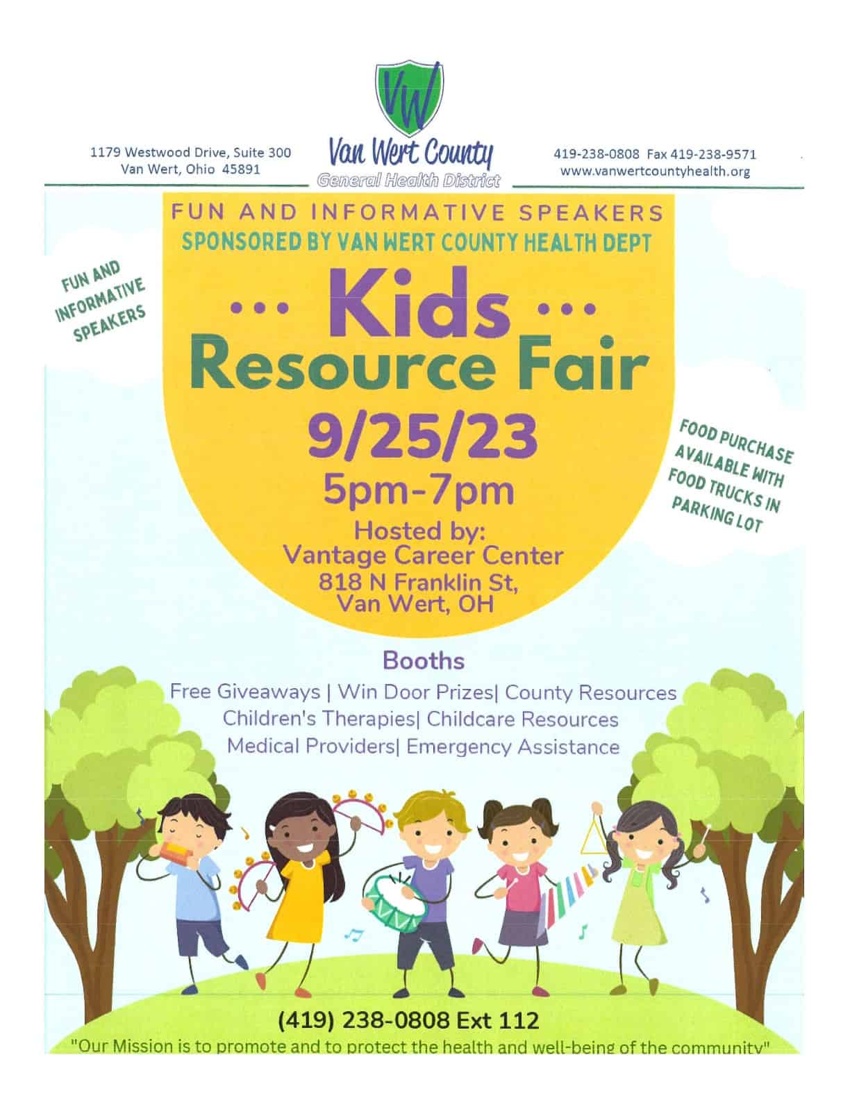 Van Wert County Health Department Kids Resource Fair