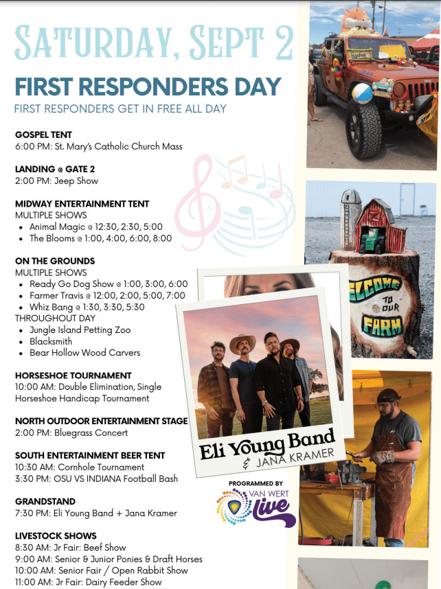 FIRST RESPONDERS DAY (free admission) @ The Van Wert County Fairgrounds