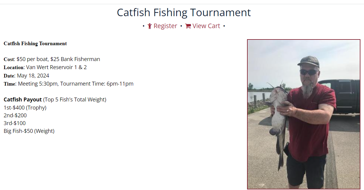 Van Wert Parks Department Catfish Tournament