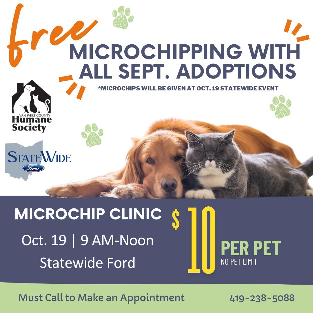 Van Wert County Humane Society Microchip @ Statewide Ford